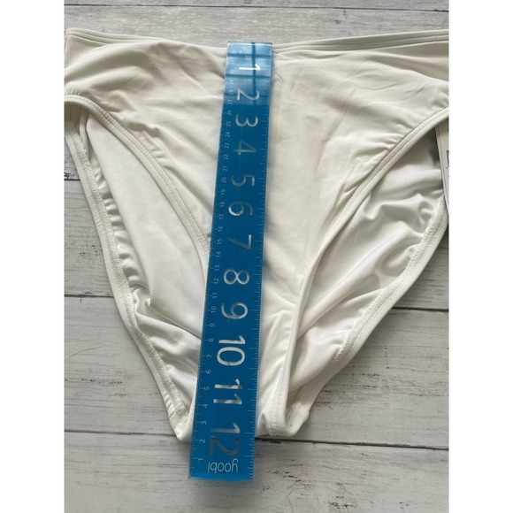 Women's Carmen Marc Valvo 4Twisted Ties High Waist Bikini Swim Bottom white L - Picture 5 of 8